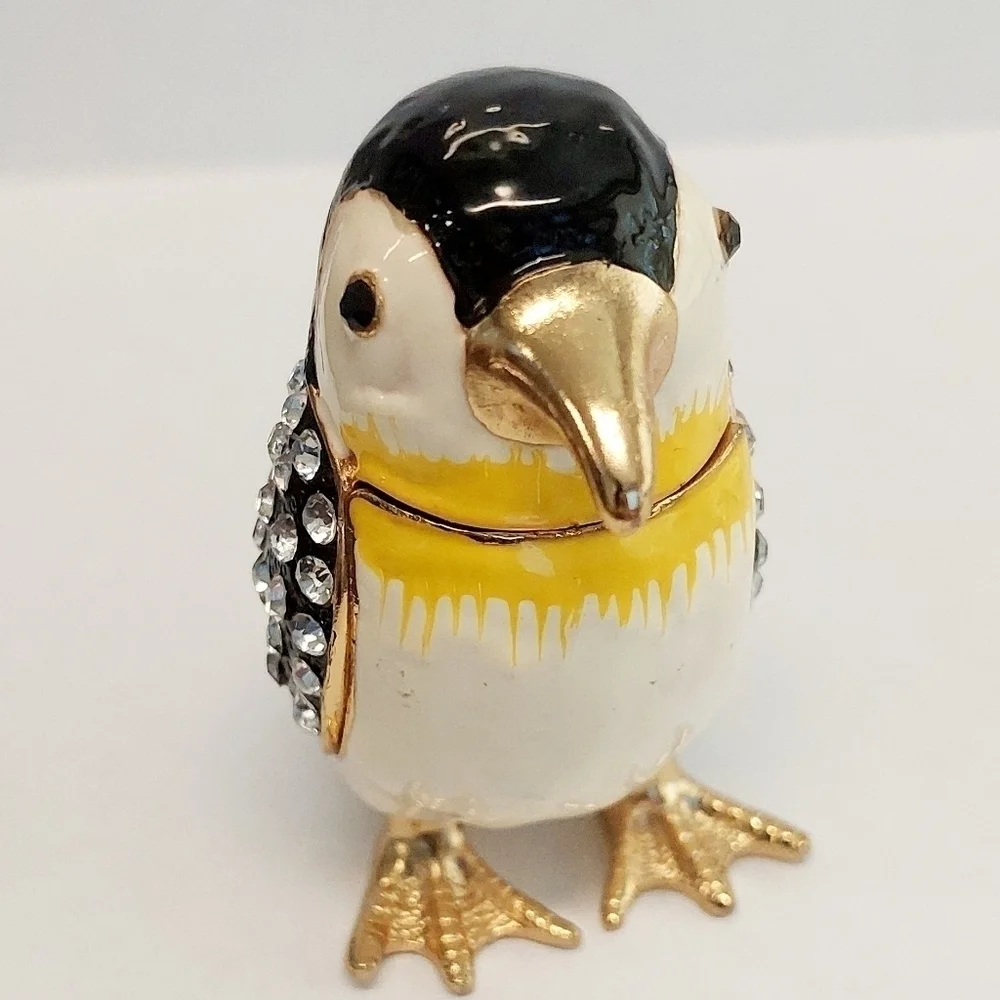 Waltz & F Enameled Trinket Box With Rhinestone Pre-owned